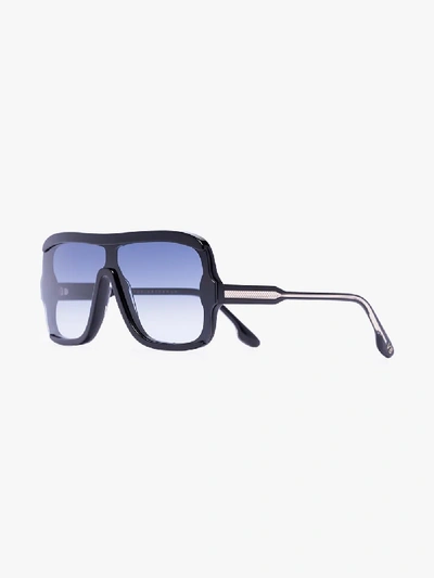 Shop Victoria Beckham Black Layered Mask Sunglasses
