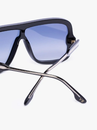 Shop Victoria Beckham Black Layered Mask Sunglasses
