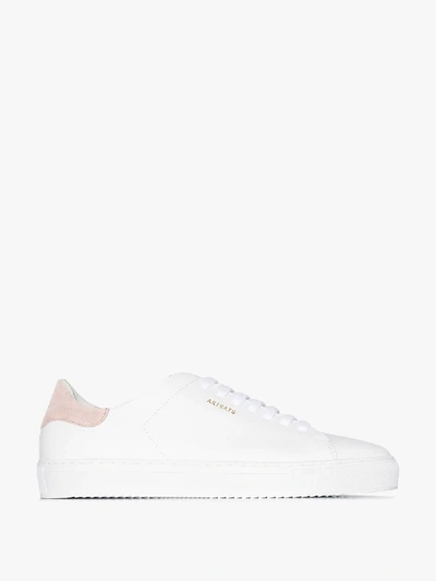 Shop Axel Arigato White And Pink Clean 90 Leather Sneakers