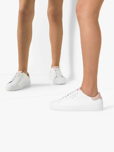Shop Axel Arigato White And Pink Clean 90 Leather Sneakers
