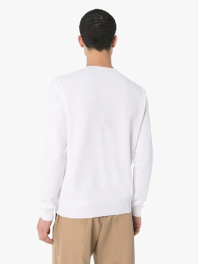 Shop Fendi Mens White Roma Logo Cotton Sweatshirt