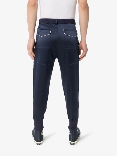 Shop Nahmias Workman Silk Cargo Trousers In Blue