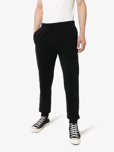 Shop Sunspel Minimal Cotton Sweatpants In Black