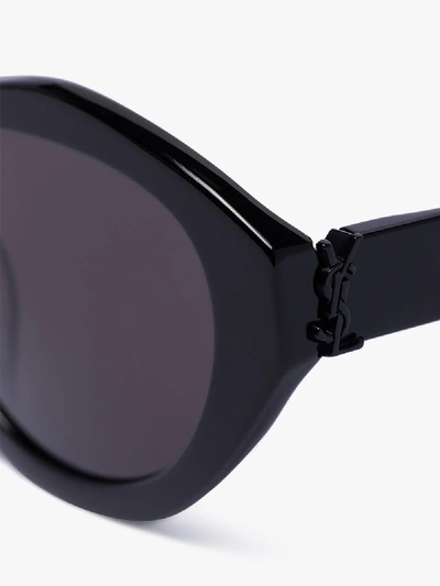 Shop Saint Laurent Black M60 Hexagonal Sunglasses