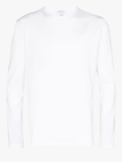 Shop Sunspel Long Sleeve Cotton T-shirt - Men's - Cotton In White
