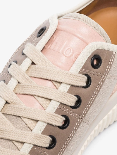 Shop Chloé Pink Clint Low Top Sneakers In Neutrals