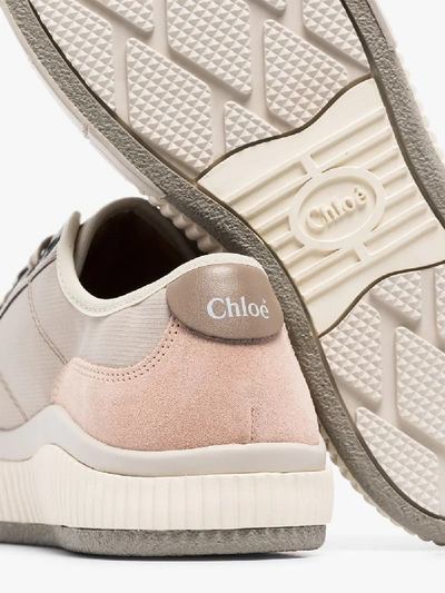 Shop Chloé Pink Clint Low Top Sneakers In Neutrals