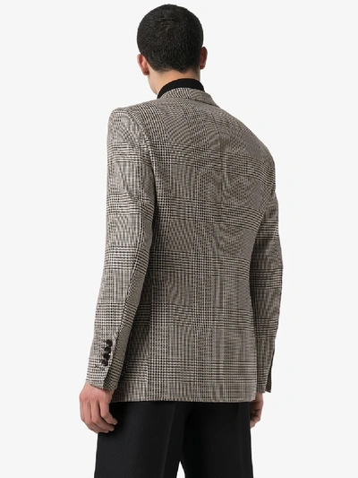 Shop Tom Ford Houndstooth Single-breasted Blazer In Grey
