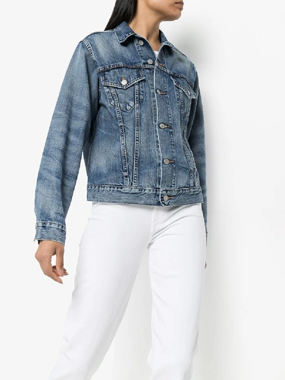 Shop Denimist Agnes Trucker Denim Jacket In Blue