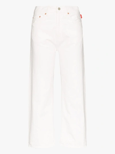 Shop Denimist Pierce Cropped Straight Leg Jeans In White