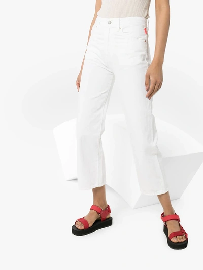 Shop Denimist Pierce Cropped Straight Leg Jeans In White