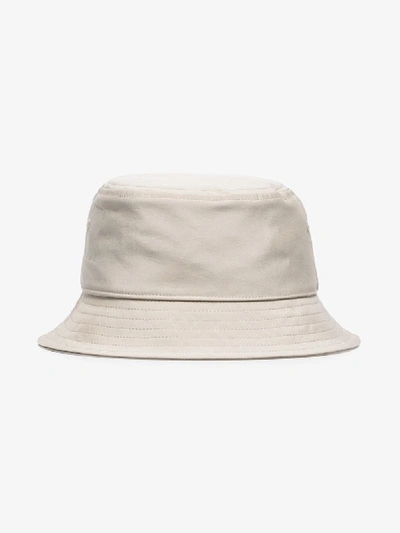 Shop Rick Owens X Champion White Logo Bucket Hat In Neutrals