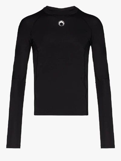 Shop Marine Serre Moon Detail Long Sleeve T-shirt In Black