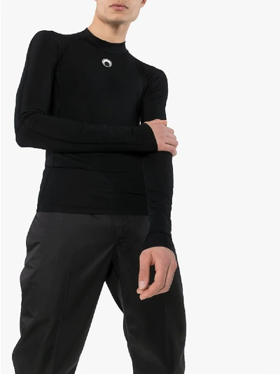 Shop Marine Serre Moon Detail Long Sleeve T-shirt In Black