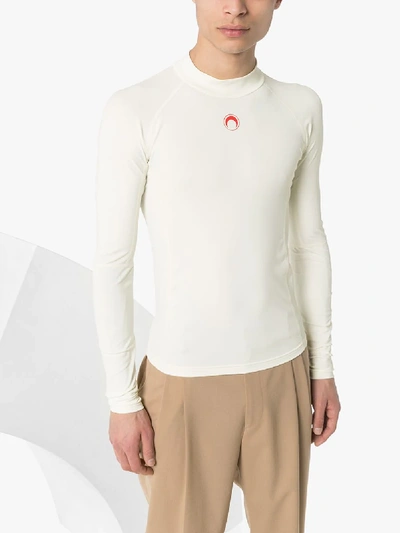 Shop Marine Serre Moon Detail Long Sleeve T-shirt In White