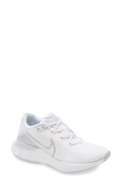 Shop Nike Renew Run Running Shoe In Platinum/ Silver/ White