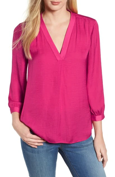 Shop Vince Camuto Rumple Fabric Blouse In Pink Flame