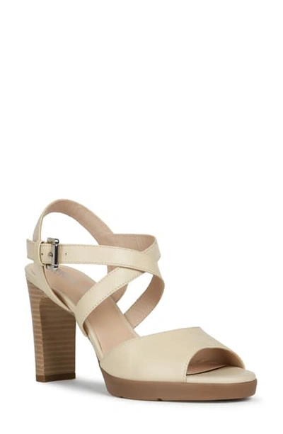 Shop Geox Annya Sandal In Sand Nappa Leather