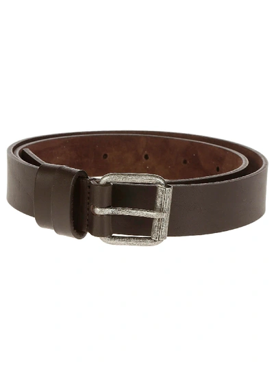 Shop Aspesi Square Buckle Belt In Marrone