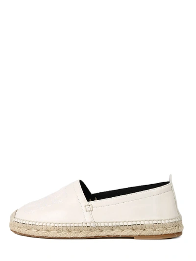 Shop Loewe Leather Espadrilles White