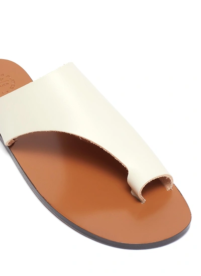 Shop Atp Atelier 'rosa' Toe Ring Leather Slide Sandals In White