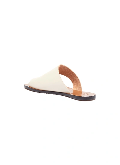 Shop Atp Atelier 'rosa' Toe Ring Leather Slide Sandals In White