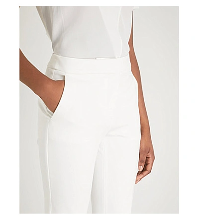 Shop Max Mara Pegno Straight High-rise Stretch-jersey Trousers In Ivory