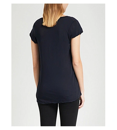 Shop James Perse V-neck Cotton-jersey T-shirt In French Navy