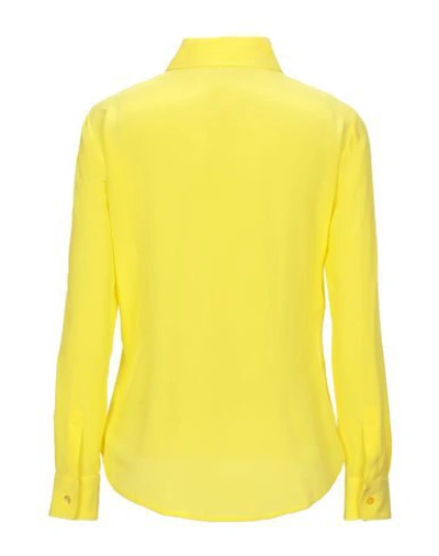Shop Moschino Silk Shirts & Blouses In Yellow