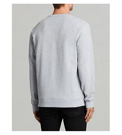 Shop Allsaints Raven Cotton-fleece Sweatshirt In Grey Marl