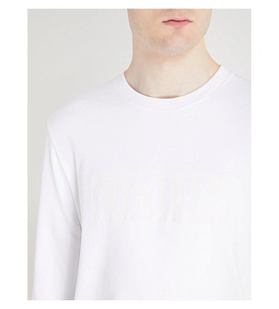 Shop Hugo Reverse Logo Cotton-jersey Sweatshirt In Natural