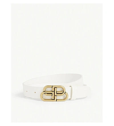 Shop Balenciaga Bb Logo Leather Belt