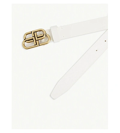 Shop Balenciaga Bb Logo Leather Belt