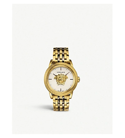 Shop Versace Verd00418 Palazzo Empire Silver And Yellow Gold-coated Stainless-steel Quartz Watch