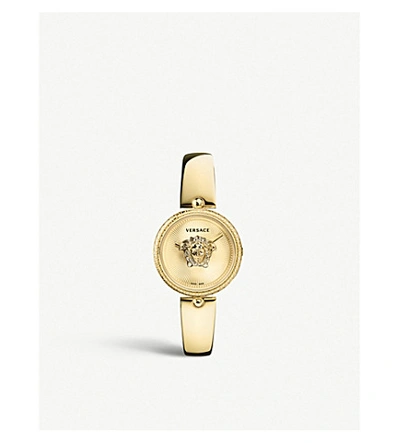 Shop Versace Vcq00618 Palazzo Empire Gold-tone Stainless Steel Watch
