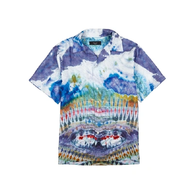 Shop Amiri Tie-dyed Silk-twill Shirt In Multicoloured