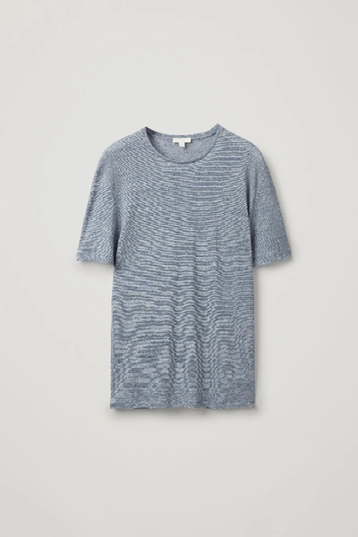 Shop Cos Regular-fit Linen T-shirt In Blue