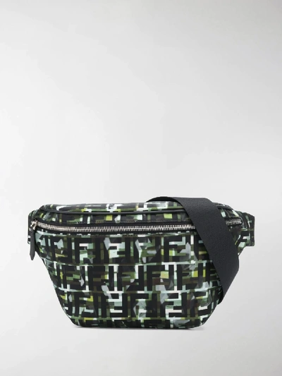Shop Fendi Camouflage Ff Print Belt Bag In Green