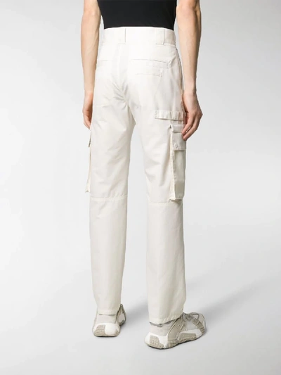 Shop Fendi Pocket Detail Straight Trousers In Neutrals
