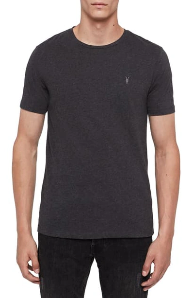 Shop Allsaints Brace Tonic Slim Fit Crewneck T-shirt In Charcoal Marl