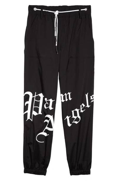Shop Palm Angels New Gothic Jogger Pants In Black