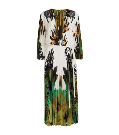 Shop Valentino Floral Pleated Dress