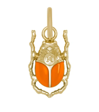 Shop Carolina Herrera Herrera Beetle Charm In Orange