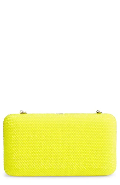 Shop Judith Leiber Beaded Clutch In Yellow/ Silver