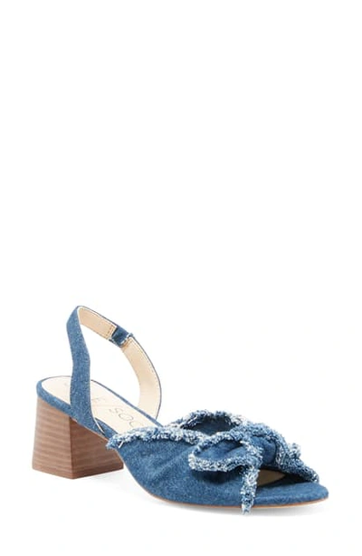 Shop Sole Society Shawntae Slingback Sandal In Blue Fabric