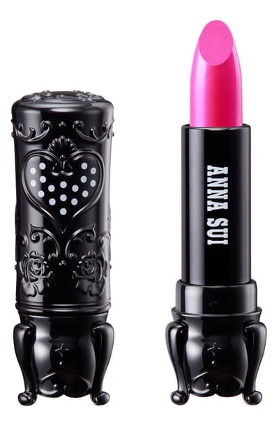Shop Anna Sui Black Rouge Lipstick In Neon Pink