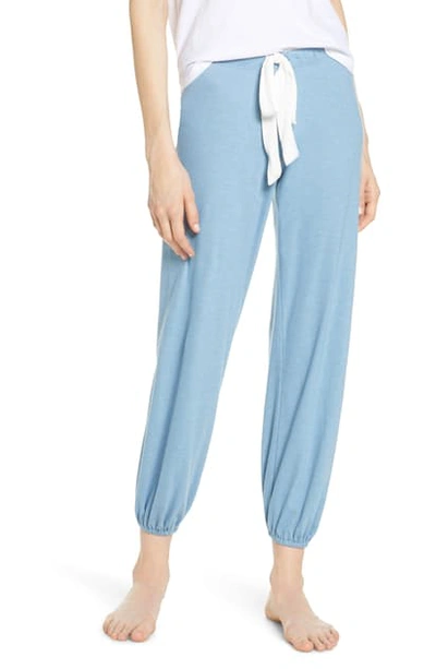 Shop Eberjey Crop Knit Lounge Pants In Blue Shadow