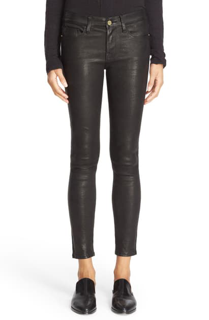 blank denim the principle mid rise vegan leather skinny pants