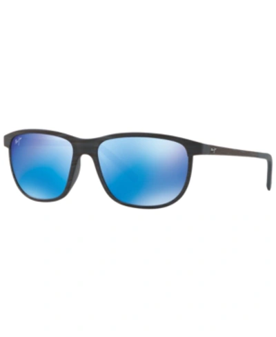 Shop Maui Jim Unisex Dragon's Teeth Polarized Sunglasses, Mj000608 In Blue Dark/blue Mir Pol