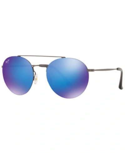 Shop Maui Jim Unisex Peles Hair Polarized Sunglasses, Mj000610 In Gunmetal Matte/blue Mir Pol